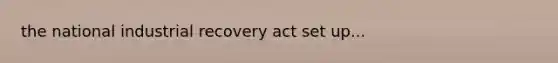 the national industrial recovery act set up...