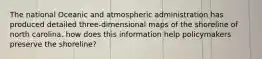 The national Oceanic and atmospheric administration has produced detailed three-dimensional maps of the shoreline of north carolina. how does this information help policymakers preserve the shoreline?
