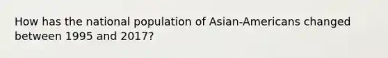 How has the national population of Asian-Americans changed between 1995 and 2017?