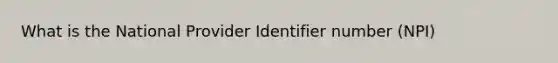 What is the National Provider Identifier number (NPI)