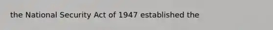 the National Security Act of 1947 established the