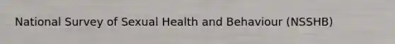 National Survey of Sexual Health and Behaviour (NSSHB)