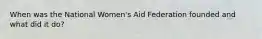 When was the National Women's Aid Federation founded and what did it do?