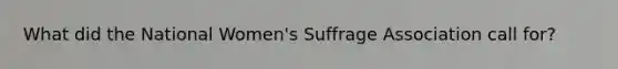 What did the National Women's Suffrage Association call for?