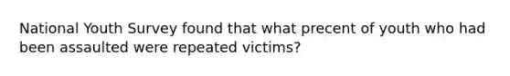 National Youth Survey found that what precent of youth who had been assaulted were repeated victims?