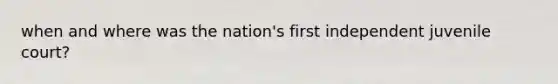 when and where was the nation's first independent juvenile court?