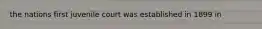 the nations first juvenile court was established in 1899 in