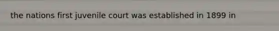 the nations first juvenile court was established in 1899 in