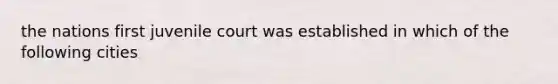 the nations first juvenile court was established in which of the following cities