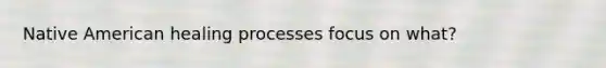 Native American healing processes focus on what?