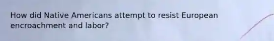 How did Native Americans attempt to resist European encroachment and labor?