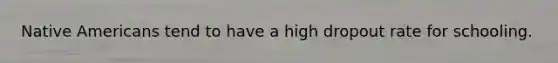 Native Americans tend to have a high dropout rate for schooling.