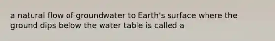 a natural flow of groundwater to Earth's surface where the ground dips below the water table is called a