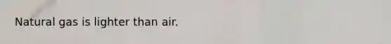 Natural gas is lighter than air.