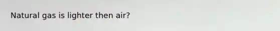 Natural gas is lighter then air?