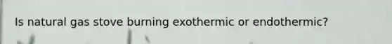 Is natural gas stove burning exothermic or endothermic?