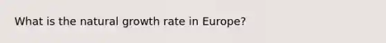 What is the natural growth rate in Europe?