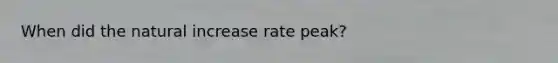 When did the natural increase rate peak?