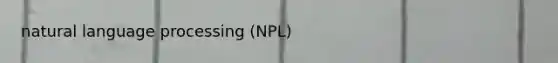 natural language processing (NPL)