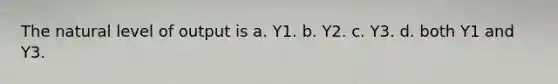 The natural level of output is a. Y1. b. Y2. c. Y3. d. both Y1 and Y3.