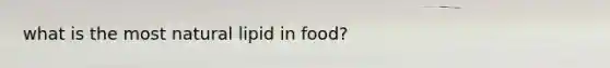 what is the most natural lipid in food?