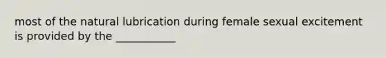 most of the natural lubrication during female sexual excitement is provided by the ___________