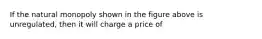 If the natural monopoly shown in the figure above is unregulated, then it will charge a price of