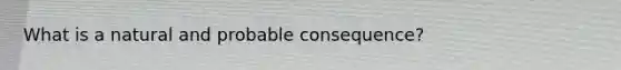 What is a natural and probable consequence?