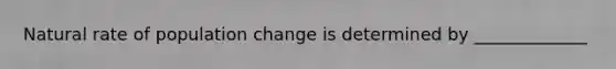 Natural rate of population change is determined by _____________