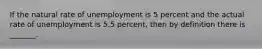 If the natural rate of unemployment is 5 percent and the actual rate of unemployment is 5.5 percent, then by definition there is _______.