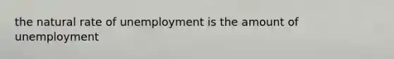 the natural rate of unemployment is the amount of unemployment