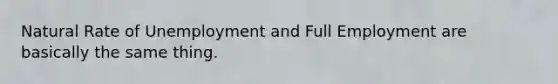 Natural Rate of Unemployment and Full Employment are basically the same thing.