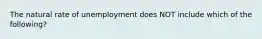 The natural rate of unemployment does NOT include which of the following?