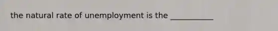 the natural rate of unemployment is the ___________