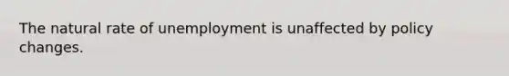 The natural rate of unemployment is unaffected by policy changes.