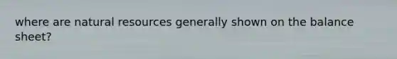 where are natural resources generally shown on the balance sheet?