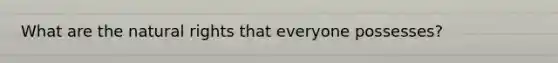 What are the natural rights that everyone possesses?