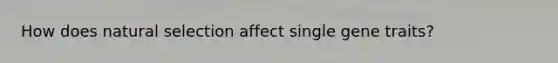 How does natural selection affect single gene traits?