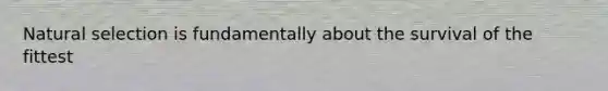 Natural selection is fundamentally about the survival of the fittest