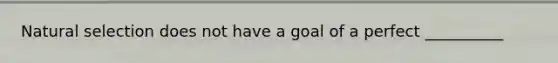 Natural selection does not have a goal of a perfect __________