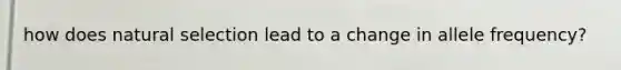 how does natural selection lead to a change in allele frequency?