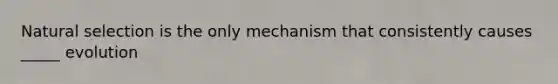 Natural selection is the only mechanism that consistently causes _____ evolution