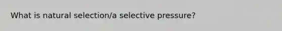 What is natural selection/a selective pressure?