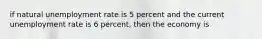 if natural unemployment rate is 5 percent and the current unemployment rate is 6 percent, then the economy is