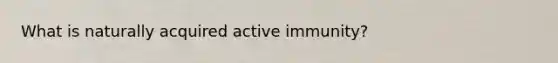 What is naturally acquired active immunity?