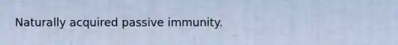 Naturally acquired passive immunity.