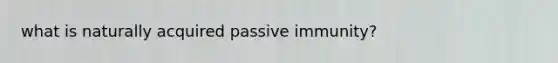 what is naturally acquired passive immunity?