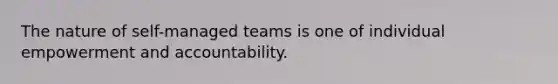 The nature of self-managed teams is one of individual empowerment and accountability.