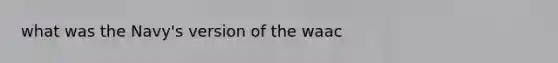 what was the Navy's version of the waac