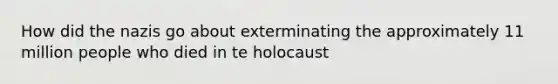 How did the nazis go about exterminating the approximately 11 million people who died in te holocaust